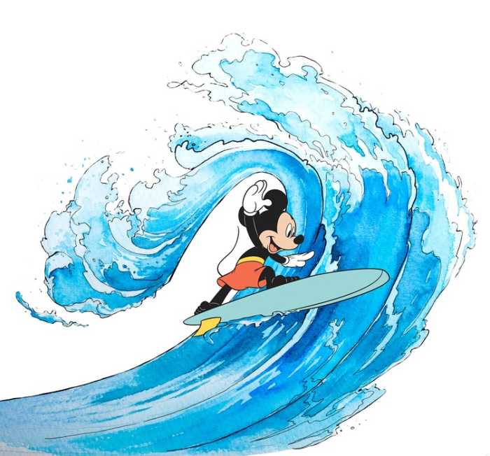 Standard Vlies Mickey Surfing