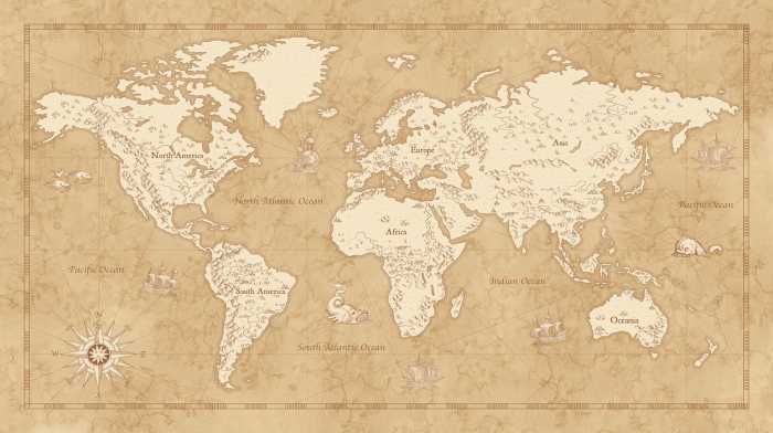 Standard Vlies Vintage World Map