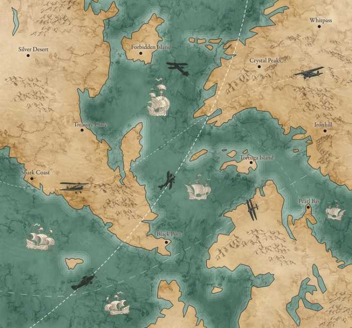 Standard Vlies Old Travel Map
