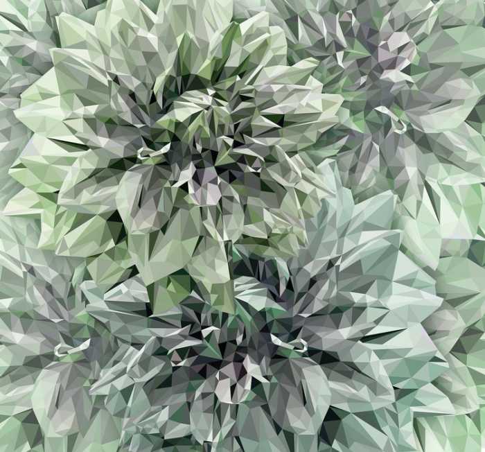 Standard Vlies Emerald Flowers