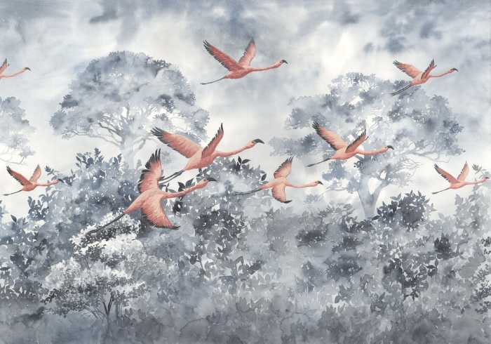 Standard Vlies Flamingos in the Sky