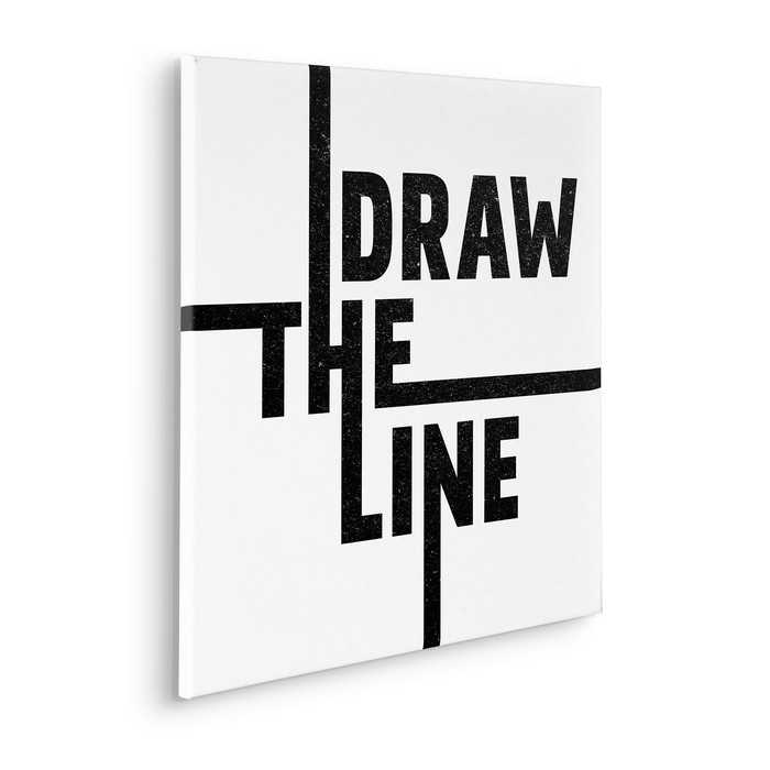Vlies Bild auf Keilrahmen/ Echtholzrahmen Typo Draw the Line