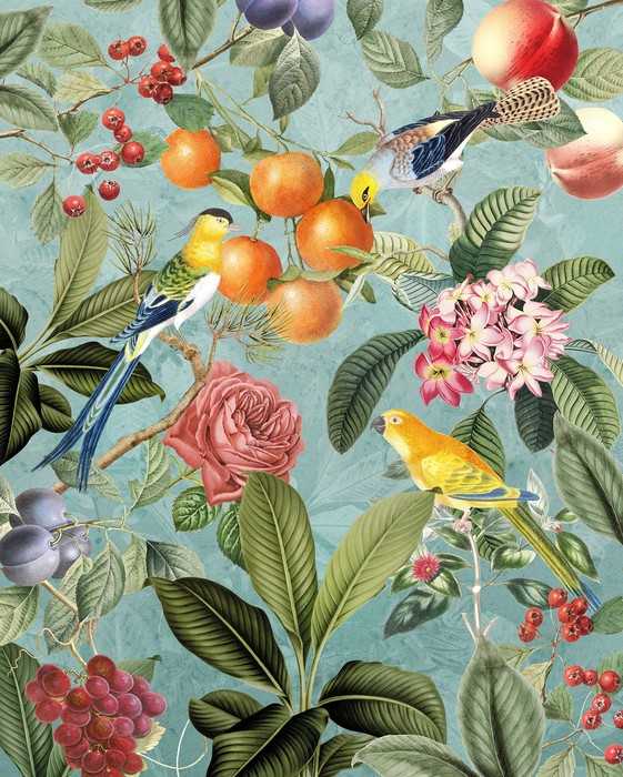 Standard Vlies Birds and Berries