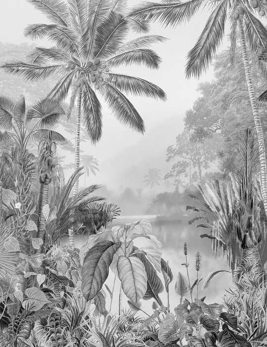 Premium Vlies Lac Tropical Black & White