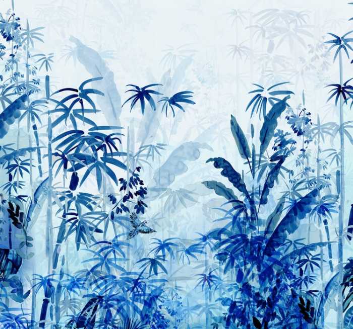 Premium Vlies Blue Jungle