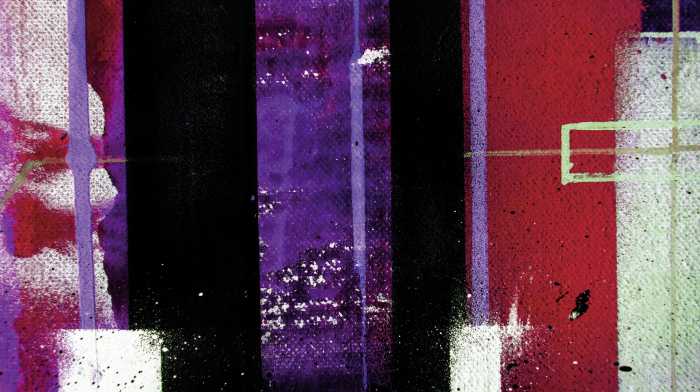 Digitaldrucktapete Traces Drizzling black-purple