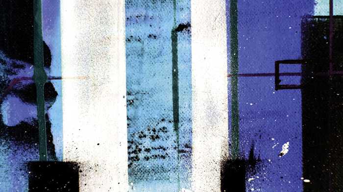 Digitaldrucktapete Traces Drizzling blue