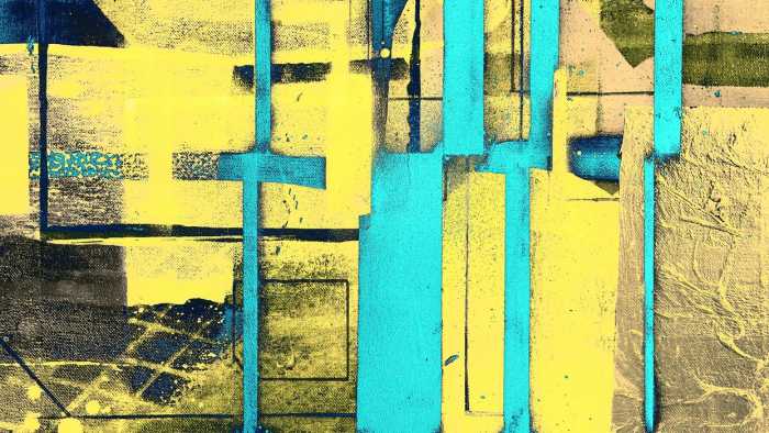 Premium Vlies Cuboids Linedup yellow-ice