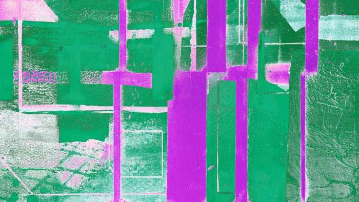 Premium Vlies Cuboids Linedup green-violett