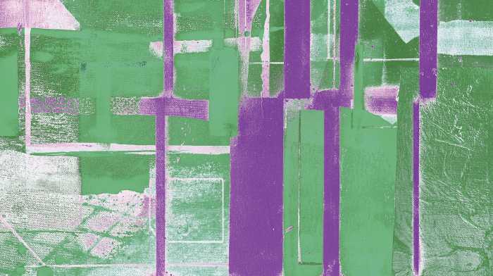 Digitaldrucktapete Cuboids Linedup green-violett