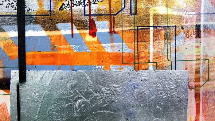 Premium Vlies Alleys Rainy bleu-orange