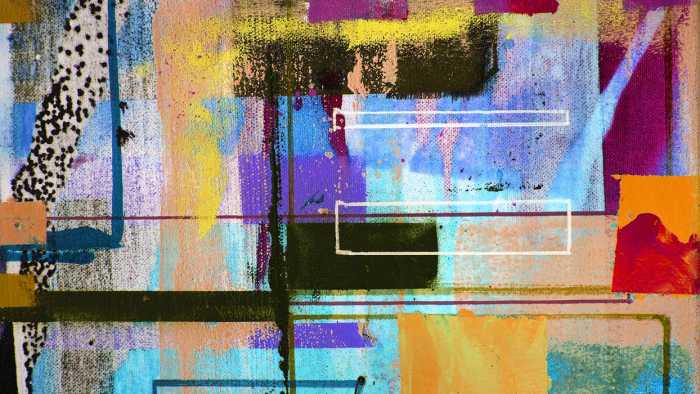 Premium Vlies Liquids Dripping yellow-blue