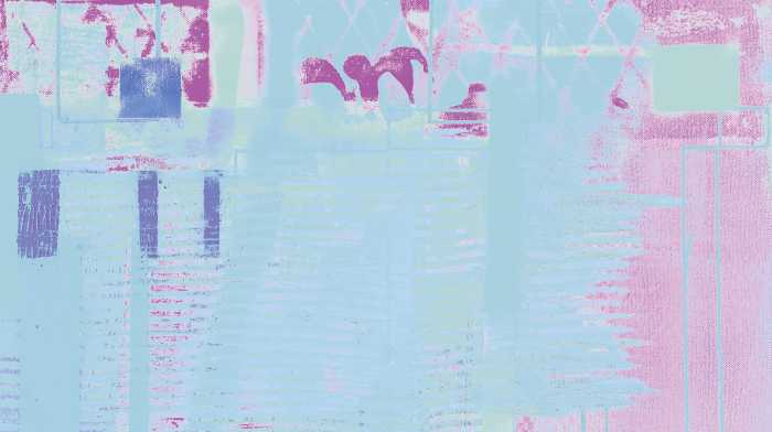Digitaldrucktapete Rhombus Hiding bleu-pink