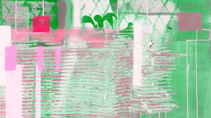 Premium Vlies Rhombus Hiding rose-green