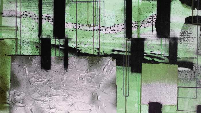 Premium Vlies Squares Dropping grey-green