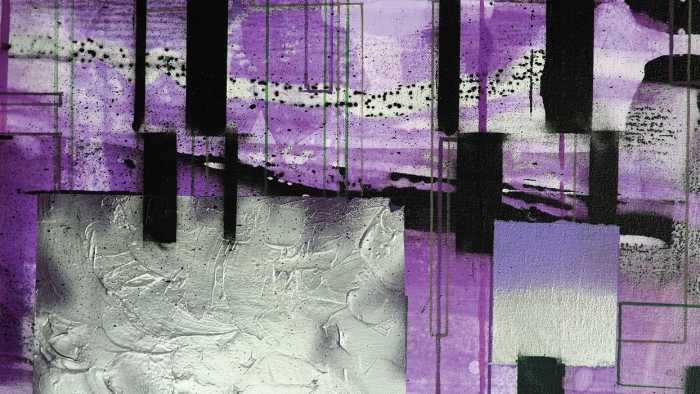 Premium Vlies Squares Dropping grau-violett