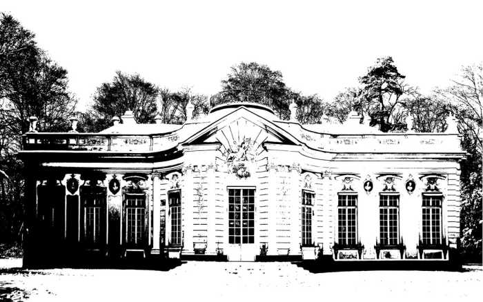 Premium Vlies Castle black-white