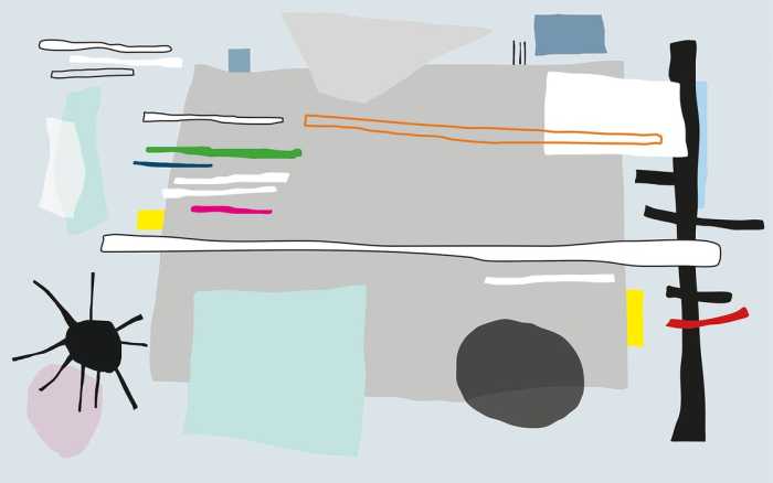 Premium Vlies Composition 1 white-grey