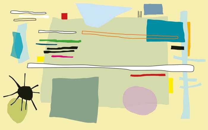 Premium Vlies Composition 1 yellow-green