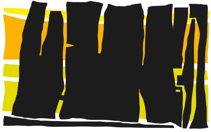 Premium Vlies Composition 4 yellow-black