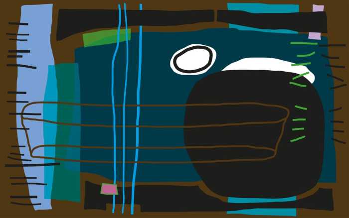 Premium Vlies Composition 5 brown-blue