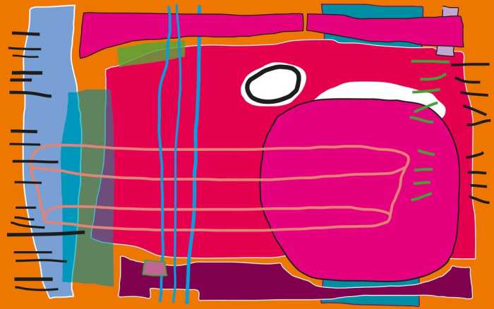 Premium Vlies Composition 5 orange-pink