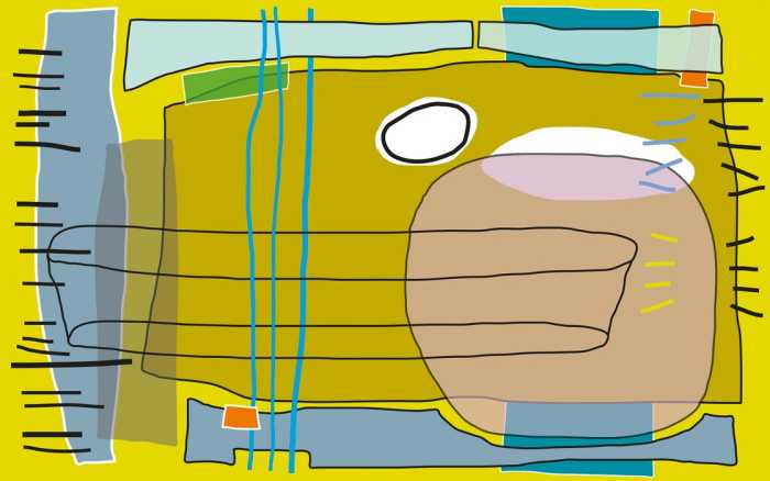 Premium Vlies Composition 5 yellow-ocker