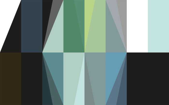 Premium Vlies Gem Stone Rhombus black-green-bleu