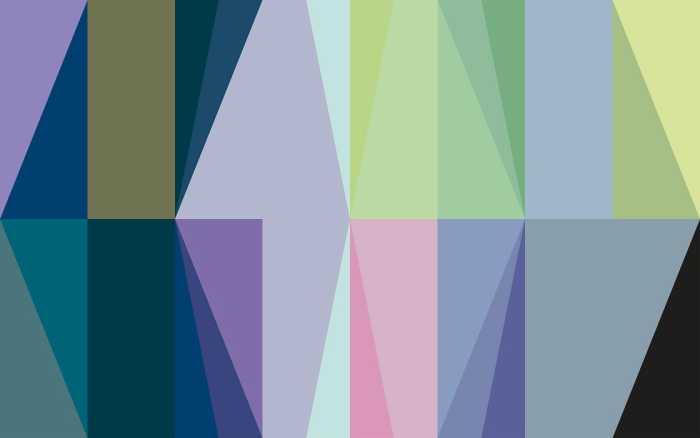 Premium Vlies Gem Stone Rhombus bleu-rose-yellow