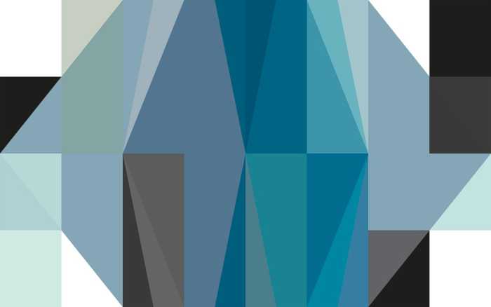 Premium Vlies Gem Stone Rhombus blue-black