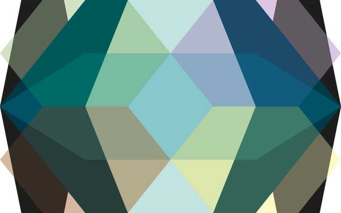Premium Vlies Gem Stone Diamond green-bleu-umbra