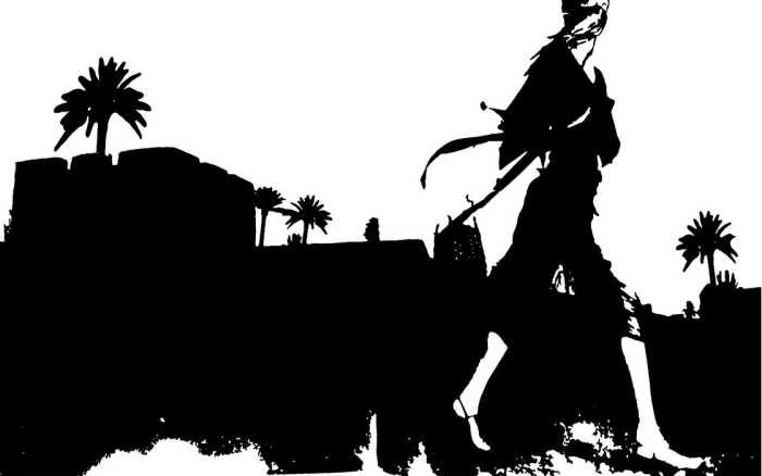 Premium Vlies Marrakech black-white
