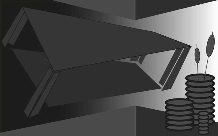 Premium Vlies Perspective Table black-grey-grey