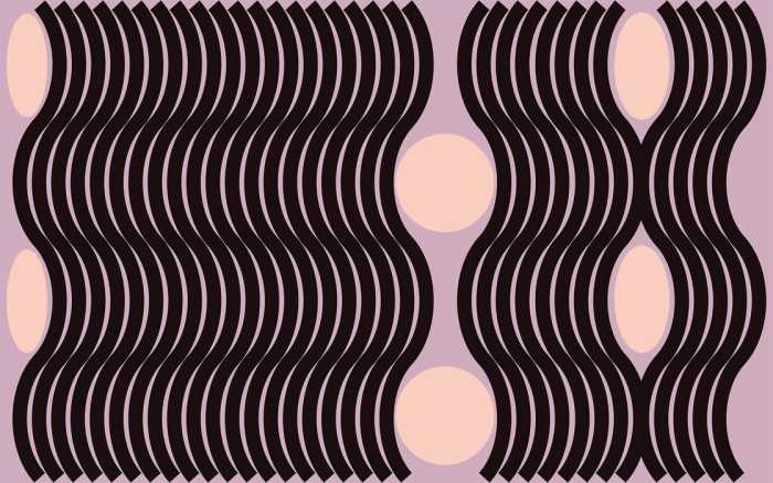 Premium Vlies Wave rose-black-apricot