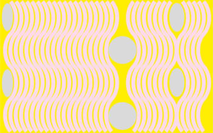 Premium Vlies Wave yellow-rosegrey
