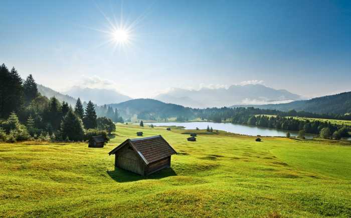 Standard Vlies Bergwiese vor Karwendel