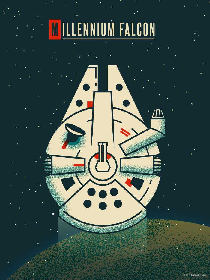 Poster Star Wars - Geeky Millennium Falcon