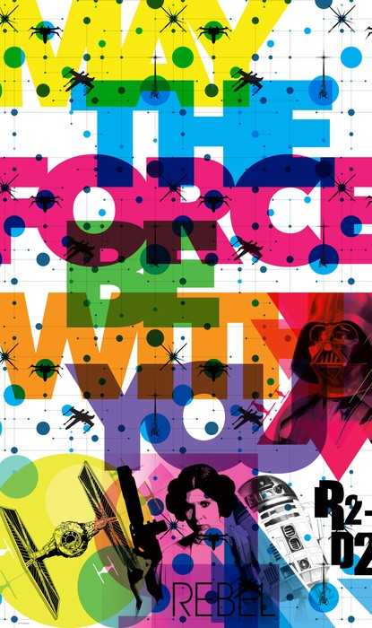 Vlies Star Wars Pop Neon Geometrics Leia