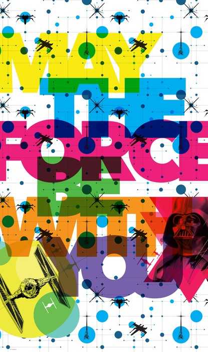 Vlies Star Wars Pop Neon Geometrics Vader