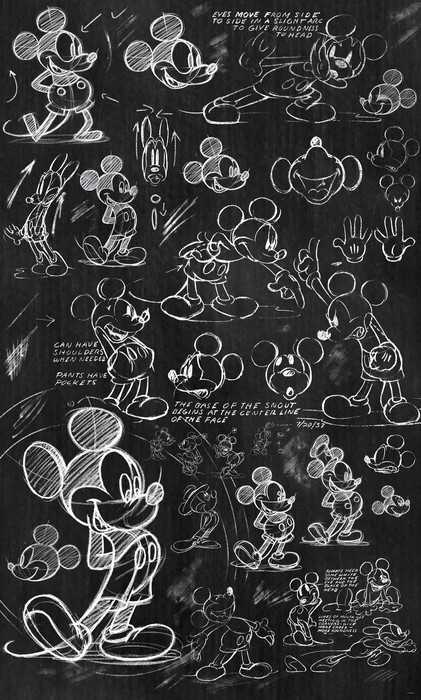 Vlies Mickey - Chalkboard