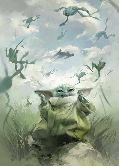 Poster Star Wars The Mandalorian Grogu Frogs