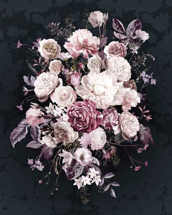 Standard Vlies Bouquet Noir