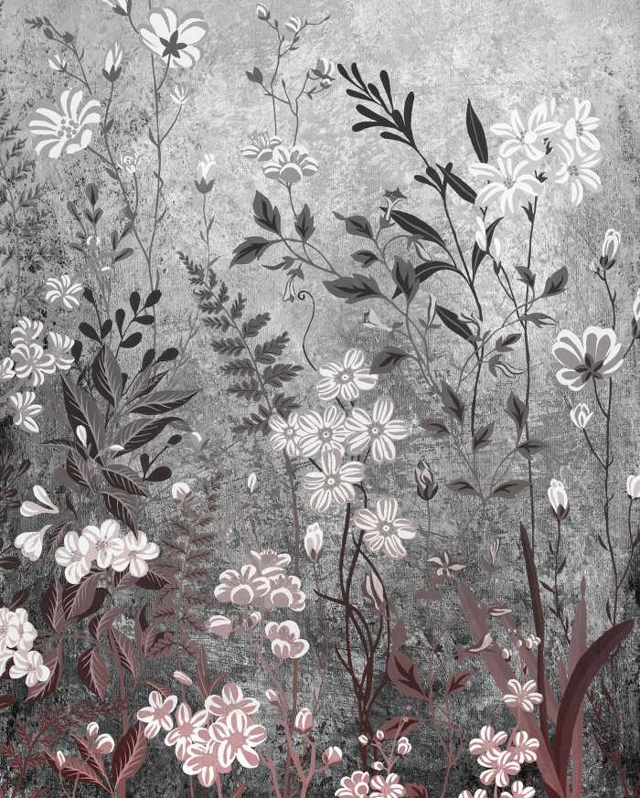 Digitaldrucktapete Moonlight Flowers
