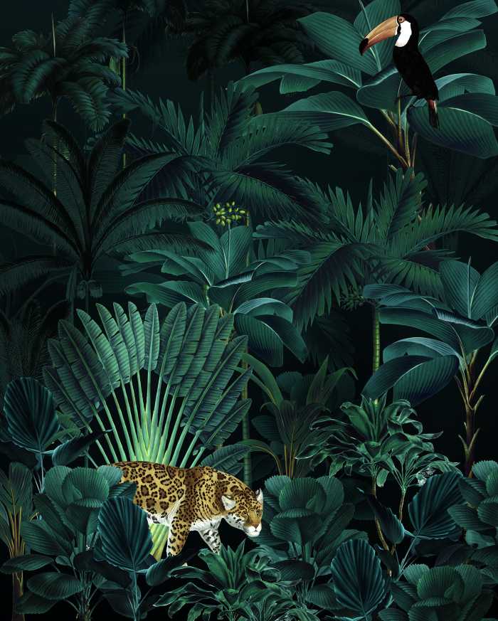 Digitaldrucktapete Jungle Night