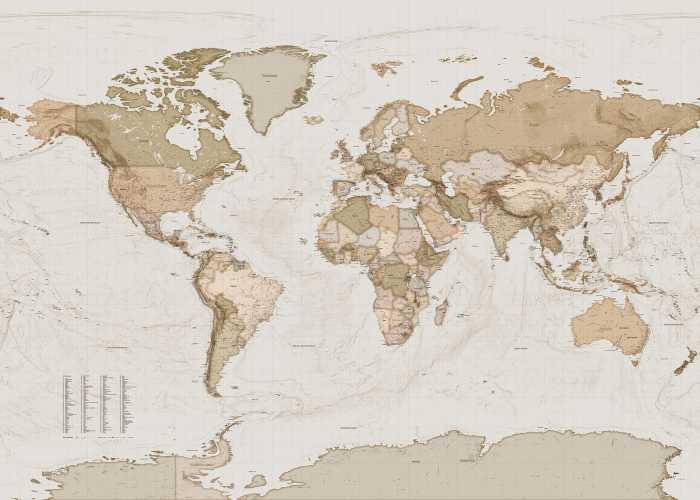 Digitaldrucktapete Earth Map
