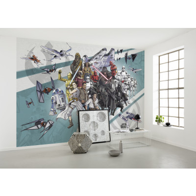 Star Wars Cartoon Collage Wide