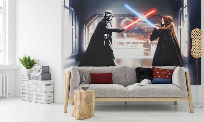 Premium Vlies Star Wars Vader vs. Kenobi