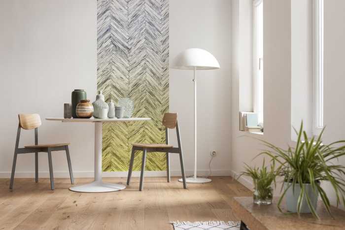 Premium Vlies Herringbone Yellow Panel