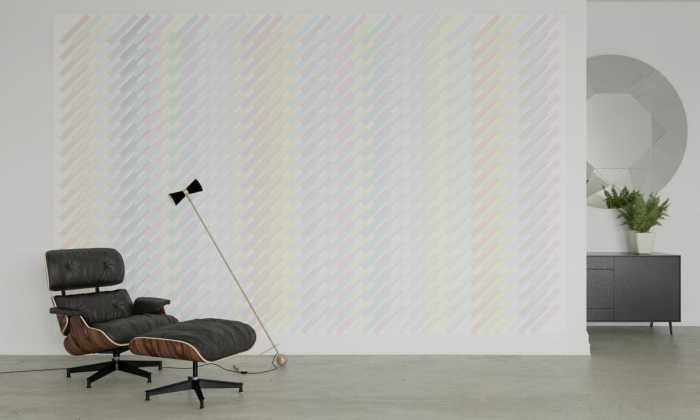 Digitaldrucktapete Structure Hatching white-pastell