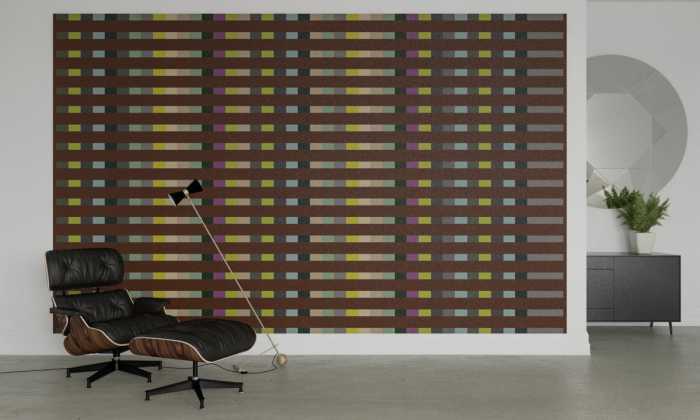 Digitaldrucktapete Structure Line mocca-brown